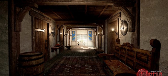 An inn hallway in Chronicles of Elyria.