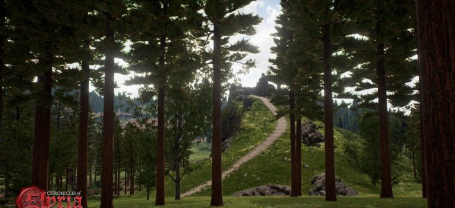 A ruin in the forests a screenshort from Chronicles of Elyria.