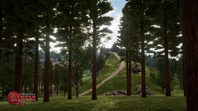 A ruin in the forests a screenshort from Chronicles of Elyria.